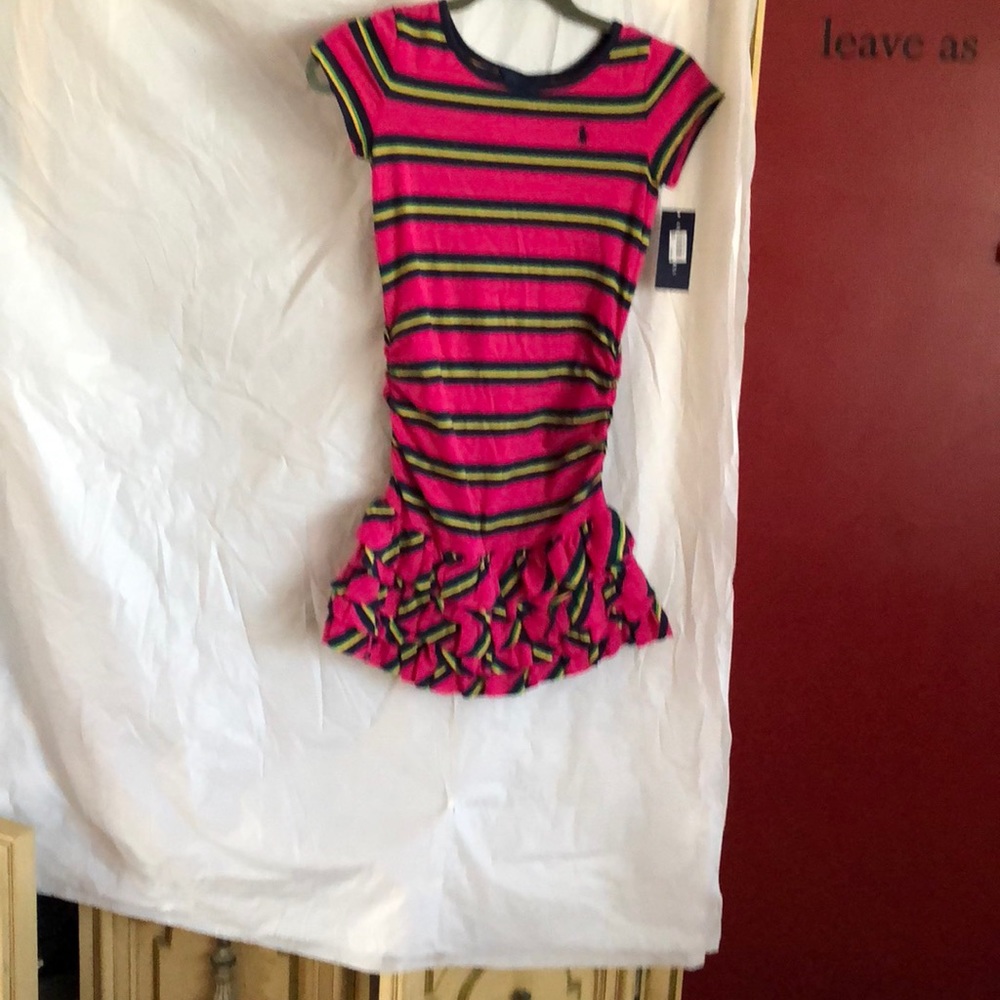 Ralph Lauren striped ruffle hem dress